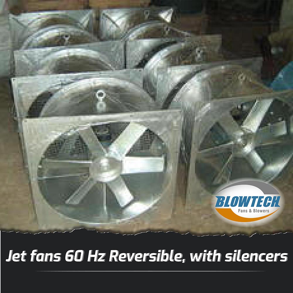 Jet fans 60 Hz Reversible, with silencers